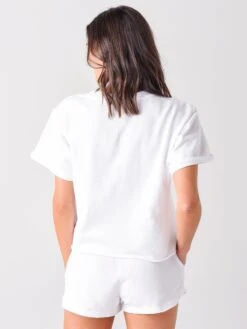 Stateside Women's Baby French Terry Boxy Short Sleeve Sweatshirt -ST.BERNARD Clothing 102 4392xWHITExAlt3 35669396