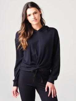 Stateside Women's Viscose-Fleece Twist Front Hoodie -ST.BERNARD Clothing 130 4115xBLACKxPrimary 17515572