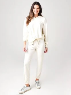 Stateside Women's Viscose-Fleece Twist Front Hoodie -ST.BERNARD Clothing 130 4115xCREAMxAlt3 17515293