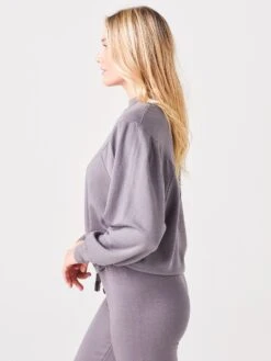 Stateside Women's Softest Fleece 3/4 Sleeve Pleated Sweatshirt -ST.BERNARD Clothing 130 4501xASHxAlt2 45438971