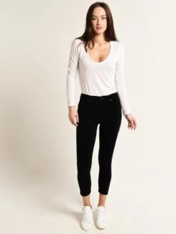Citizens Of Humanity Women's Rocket Crop Velour High Rise Skinny Jean -ST.BERNARD Clothing 1487 604 blackalt1