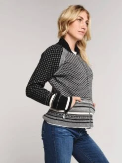 Obermeyer Women's Belletex Full-Zip Sweater 9 Obermeyer Women's Belletex Full-Zip Sweater -ST.BERNARD Clothing 16036 blackalt1