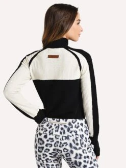 Obermeyer Women's Dolly Cashmere-Blend 1/2 Zip Sweater 10 Obermeyer Women's Dolly Cashmere-Blend 1/2 Zip Sweater -ST.BERNARD Clothing 16041 SHEERBLISSalt2