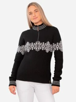 Obermeyer Women's Rebecca 1/2 Zip Sweater -ST.BERNARD Clothing 16054xBLACKxPrimary 76453163