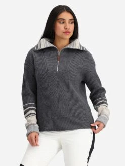 Obermeyer Women's Limber 1/2 Zip Sweater -ST.BERNARD Clothing 16061xBASALTxPrimary 107818970 0eba5c31 8522 4784 ab21 d2aff51fd0ae