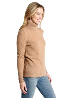 White + Warren Essential Cashmere Turtleneck 11 White + Warren Essential Cashmere Turtleneck -ST.BERNARD Clothing 16649 camelheatheralt1
