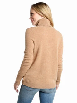 White + Warren Essential Cashmere Turtleneck 12 White + Warren Essential Cashmere Turtleneck -ST.BERNARD Clothing 16649 camelheatheralt2