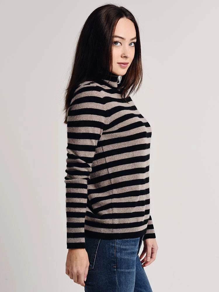 White + Warren Essential Stripe Turtleneck 4 White + Warren Essential Stripe Turtleneck - Image 4
