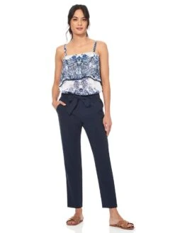 Ecru Waist Paperbag Waist Pant