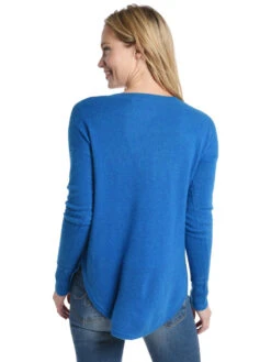 White + Warren Curved Rib Hem Crewneck -ST.BERNARD Clothing 17200 azuremarlalt2