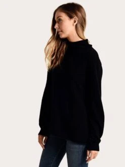 White + Warren Blouson Sleeve Rollneck Sweater -ST.BERNARD Clothing 17747 blackalt2