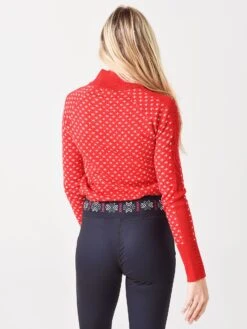 Krimson Klover Women's Showcase Mock Neck Sweater -ST.BERNARD Clothing 1825 x603RACINGREDxAlt4 48716285