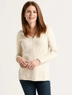 Project J Seamed V-Neck Sweater -ST.BERNARD Clothing 18261 oatmeal 6650d400 ac88 4900 bbad 29cd9a16e66a