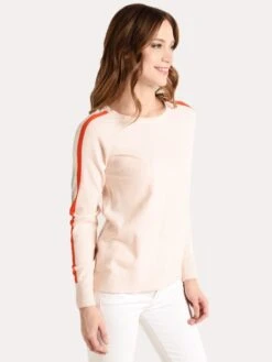 Project J Multi Stripe Sleeve Sweatshirt -ST.BERNARD Clothing 18287 pinkalt1