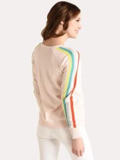 Project J Multi Stripe Sleeve Sweatshirt -ST.BERNARD Clothing 18287 pinkalt2
