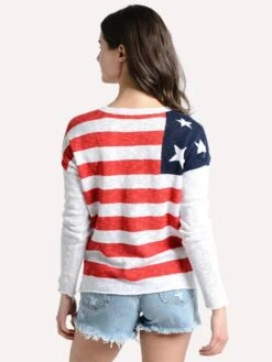 Project J Women's Flag Sweater -ST.BERNARD Clothing 19020 redwhitebluealt2