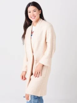 White + Warren Women's Plush Melange Luxe Coat -ST.BERNARD Clothing 19381xOATHEATHERxAlt3 45508185