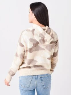 White + Warren Women's Camo Cashmere Intarsia Hoodie -ST.BERNARD Clothing 19403xNATURALCOMBOxAlt3 45509869