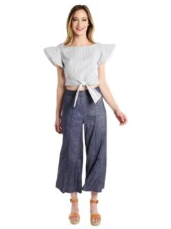 Milly Cropped Hayden Pant 7 Milly Cropped Hayden Pant -ST.BERNARD Clothing 206sd03975 bluealt1