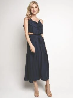 Milly Cropped Sarong Tie Pant 9 Milly Cropped Sarong Tie Pant -ST.BERNARD Clothing 207ws03999 navyalt3