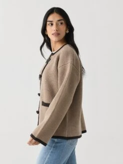 Alex Mill Women's Aubrey Sweater Jacket 7 Alex Mill Women's Aubrey Sweater Jacket -ST.BERNARD Clothing 240 WW363 1665xOATMEALxAlt2 145731489