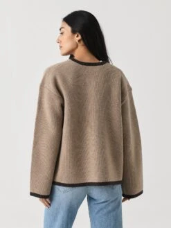 Alex Mill Women's Aubrey Sweater Jacket 8 Alex Mill Women's Aubrey Sweater Jacket -ST.BERNARD Clothing 240 WW363 1665xOATMEALxAlt3 145731490