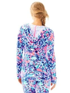 Lilly Pulitzer Larina Velour Zip Up Hoodie -ST.BERNARD Clothing 28638 999multicabanacocktailalt2