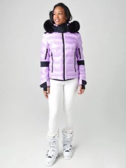 Toni Sailer Women's Tami Fur Ski Jacket -ST.BERNARD Clothing 302108Fx765PASTELPURPLEBLUEFOXBLACKxAlt3 18746480
