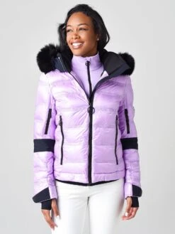Toni Sailer Women's Tami Fur Ski Jacket -ST.BERNARD Clothing 302108Fx765PASTELPURPLEBLUEFOXBLACKxAlt4 18746503