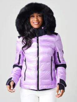 Toni Sailer Women's Tami Fur Ski Jacket -ST.BERNARD Clothing 302108Fx765PASTELPURPLEBLUEFOXBLACKxAlt5 18746508