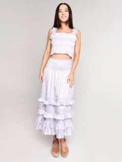 Rebecca Taylor Smocked Skirt -ST.BERNARD Clothing 318280s833 skyalt1