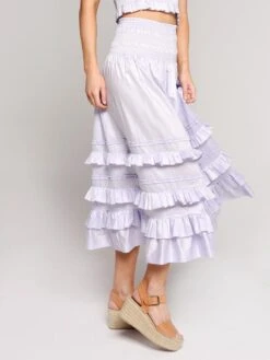 Rebecca Taylor Smocked Skirt -ST.BERNARD Clothing 318280s833 skyalt2