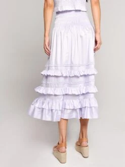 Rebecca Taylor Smocked Skirt -ST.BERNARD Clothing 318280s833 skyalt3