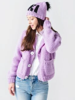 Gogo Women's Classic Short Snow Babe Cardigan -ST.BERNARD Clothing 3800 CSBCxLILACxAlt2 49247157