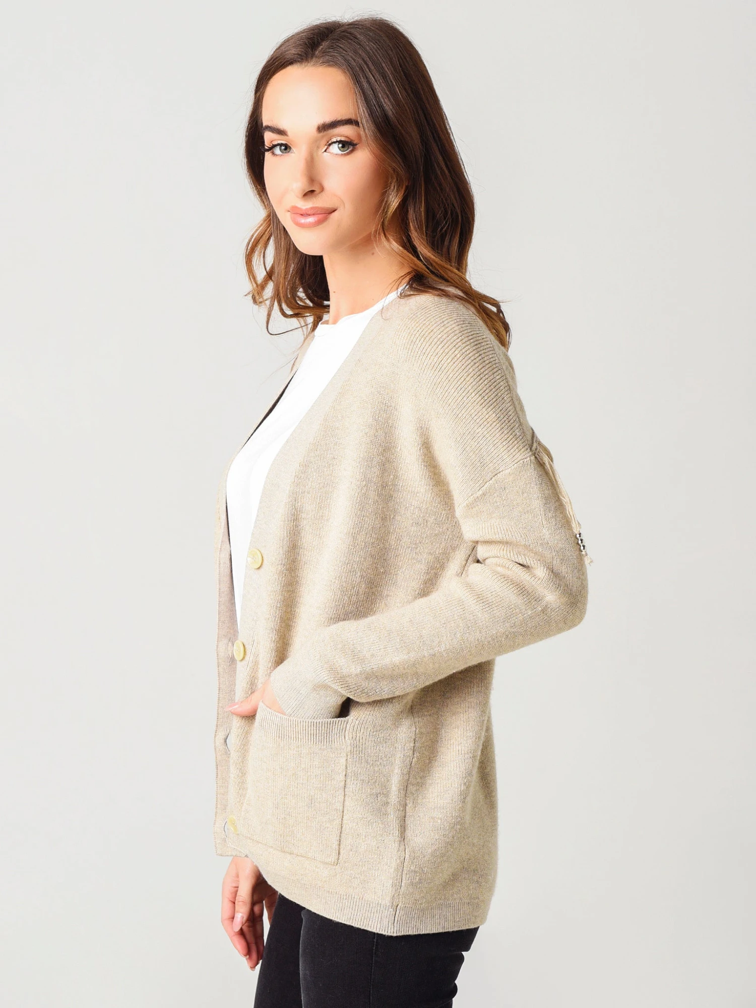 One Grey Day Women's Dundas Fringe Cardigan 2 One Grey Day Women's Dundas Fringe Cardigan - Image 2