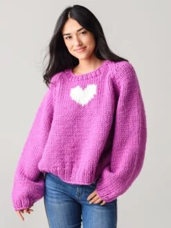 Gogo Women's Heart Pullover Sweater 11 Gogo Women's Heart Pullover Sweater -ST.BERNARD Clothing 4800 HPxORCHIDxPrimary 20193085