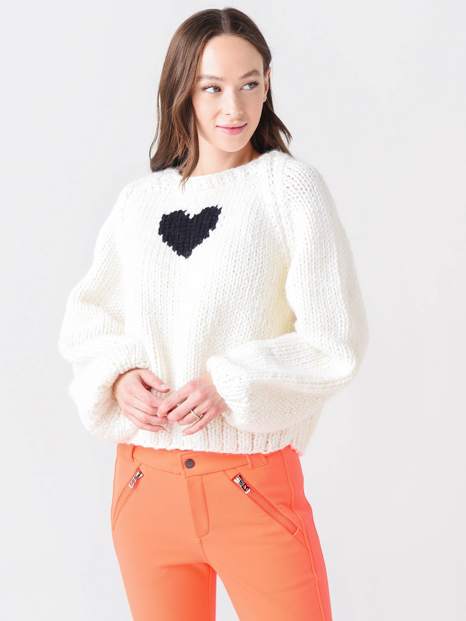 Gogo Women's Heart Pullover Sweater 1 Gogo Women's Heart Pullover Sweater
