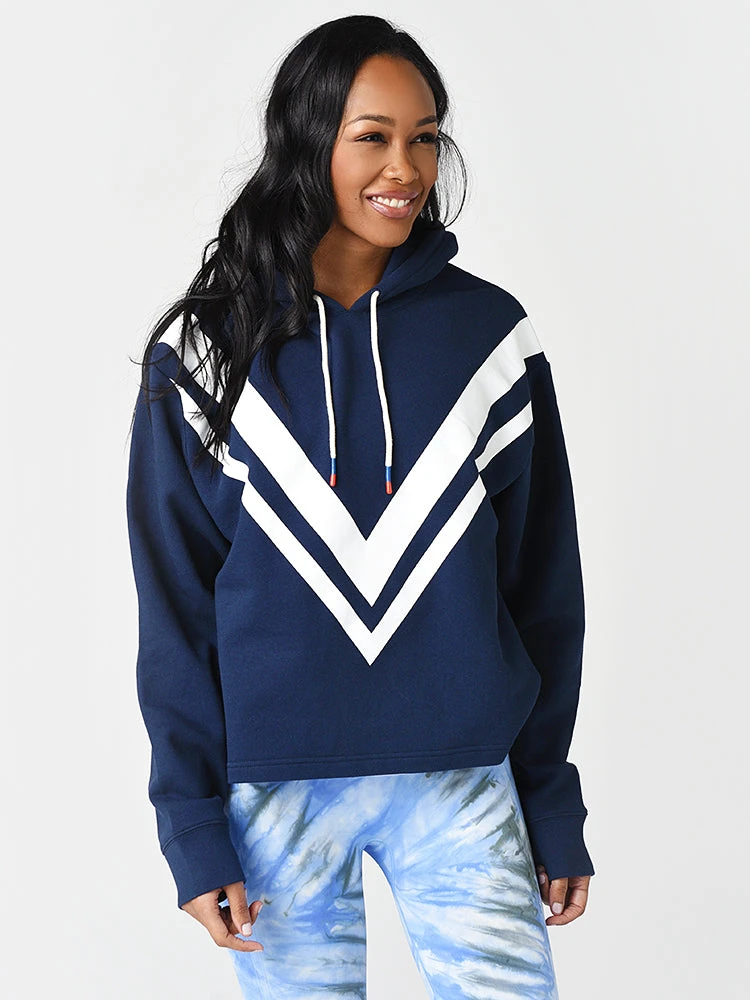 Tory Sport Women’s French Terry Chevron Hoodie 1 Tory Sport Women’s French Terry Chevron Hoodie
