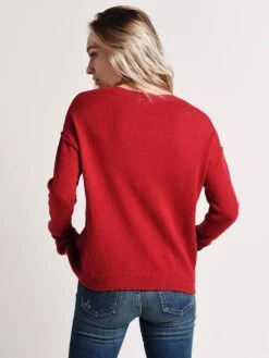 Hem & Thread Seam Detail Sweater 8 Hem & Thread Seam Detail Sweater -ST.BERNARD Clothing 5690n redalt2