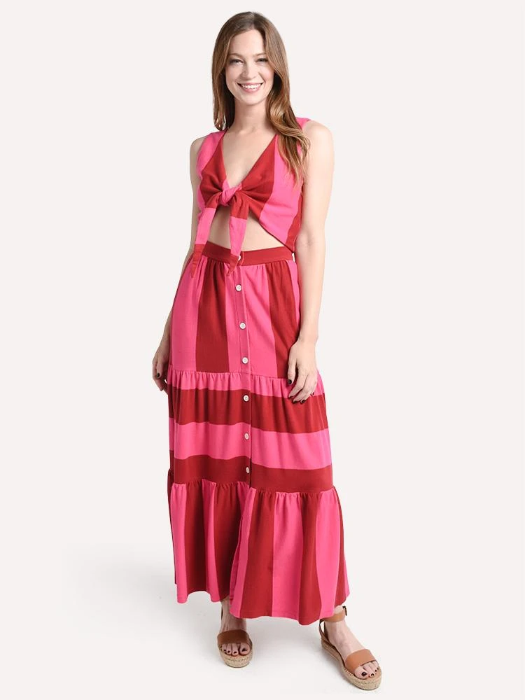 MDS Stripes Knit Tiered Skirt 5 MDS Stripes Knit Tiered Skirt - Image 5