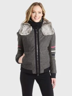 Frauenschuh Women's Lizzy Multi Stripe Ski Jacket -ST.BERNARD Clothing 677329xFLANELLGREYCOLORxAlt5 2152873