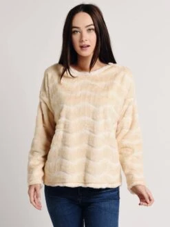 Dylan Chevron Vintage Drop Shoulder Pullover