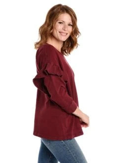 Current Elliot The Ruffle Sweatshirt 7 Current Elliot The Ruffle Sweatshirt -ST.BERNARD Clothing 9065 1492 cabernetalt1