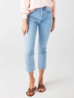 Agolde Women's Riley High Rise Straight Crop In Dimension
