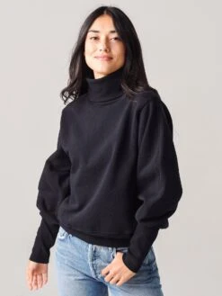 Agolde Women's Extended Rib Turtleneck Sweatshirt -ST.BERNARD Clothing A7068xBLACKxPrimary 20305662