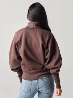 Agolde Women's Extended Rib Turtleneck Sweatshirt -ST.BERNARD Clothing A7068xMACCHIATOxAlt2 20305274