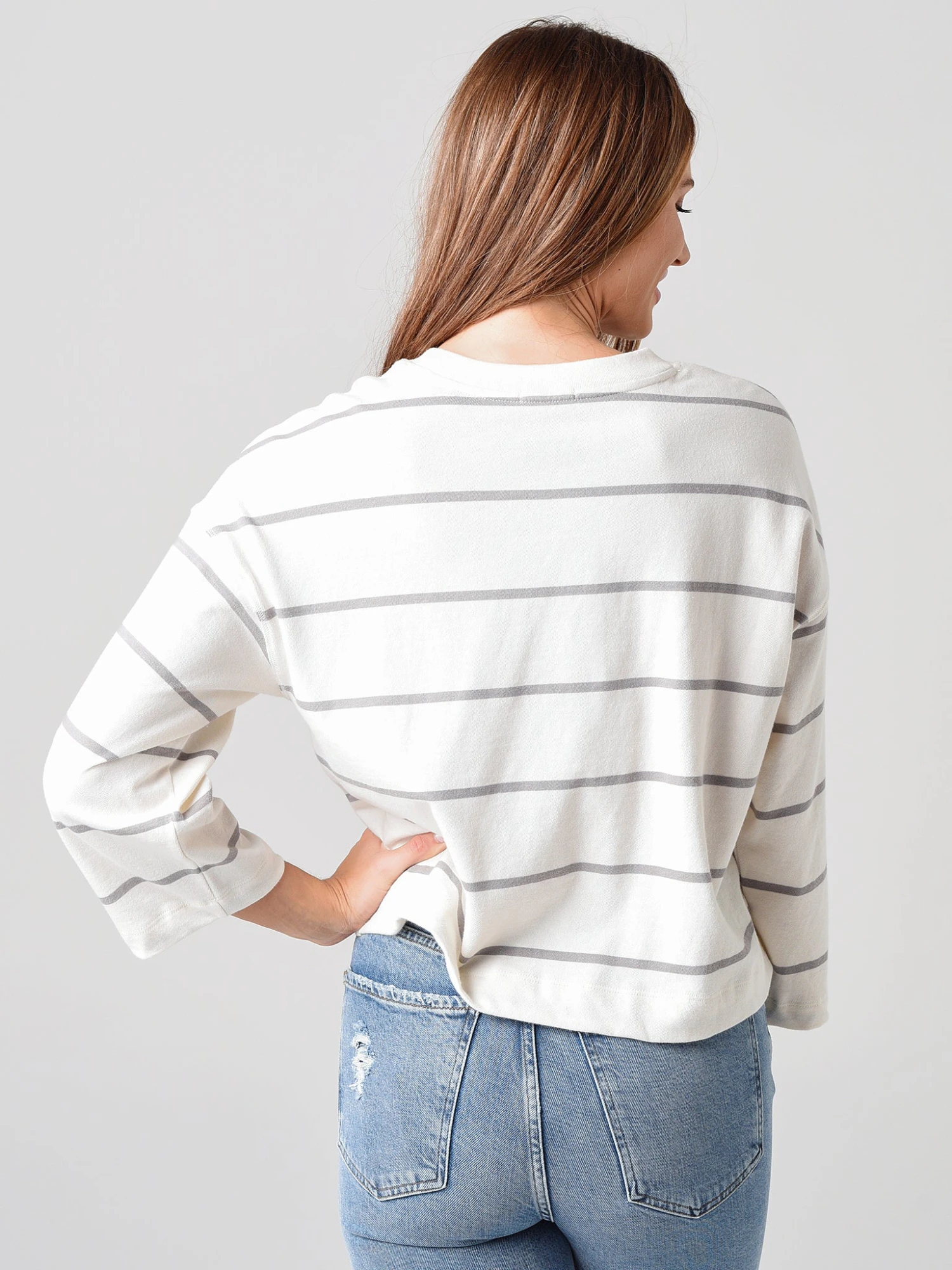 ATM Women's Plaited Jersey Stripe Sweatshirt 3 ATM Women's Plaited Jersey Stripe Sweatshirt - Image 3