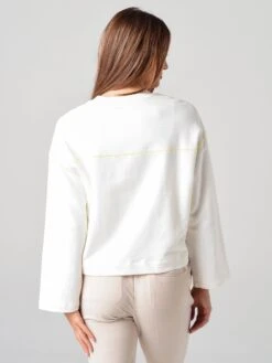 ATM Women's French Terry Zig Zag Detail Sweatshirt -ST.BERNARD Clothing AW1383 FAB xCHALKxAlt2