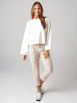 ATM Women's French Terry Zig Zag Detail Sweatshirt -ST.BERNARD Clothing AW1383 FAB xCHALKxAlt3