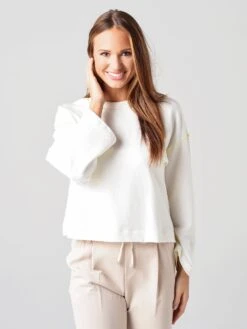 ATM Women's French Terry Zig Zag Detail Sweatshirt